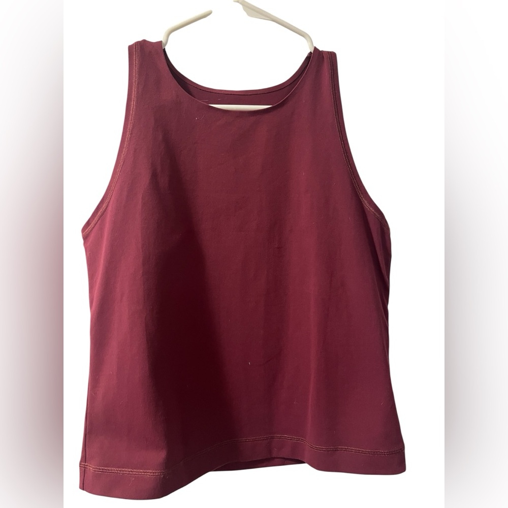 CALIA by Carrie Underwood Maroon Fitted Crop Tank Top